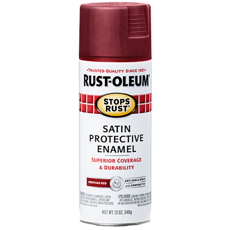 Rust-Oleum Stops Rust Satin Enamel Spray Paint Heritage Red