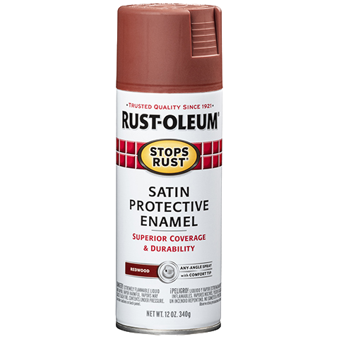 Rust-Oleum Stops Rust Satin Enamel Spray Paint Redwood