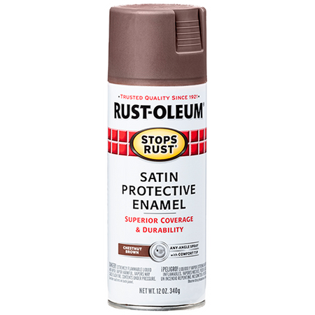 Rust-Oleum Stops Rust Satin Enamel Spray Paint Chestnut Brown