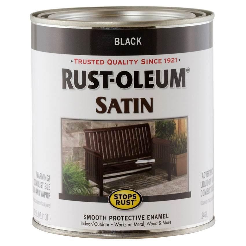 Rust-Oleum Stops Rust Quart Satin Black