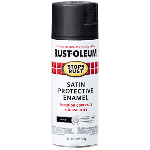Rust-Oleum Stops Rust Satin Enamel Spray Paint Black