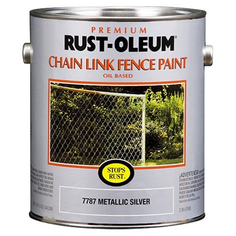 Rust-Oleum Stops Rust Chain Link Fence Paint Gallon Metallic Silver 7787402