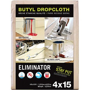 Trimaco Eliminator Butyl Dropcloth 4 ft x 15 ft