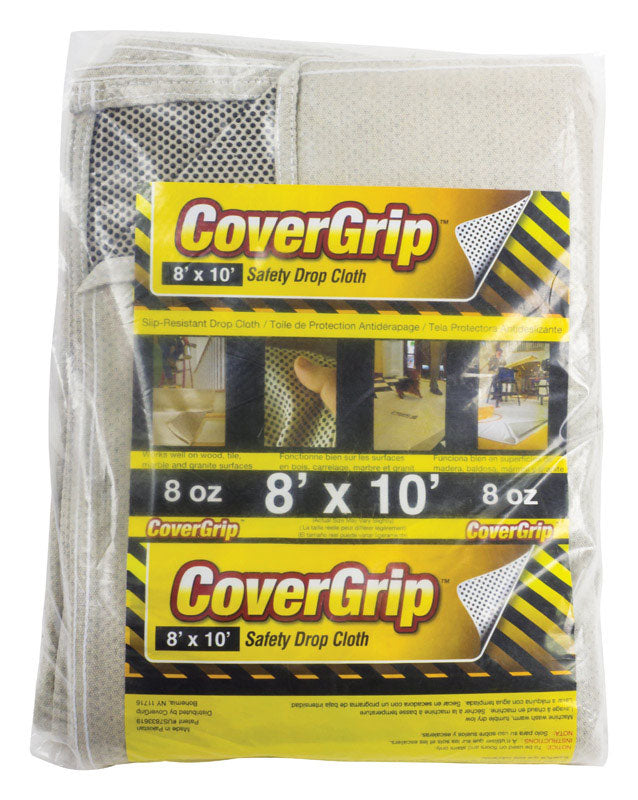 CoverGrip Safety Drop Cloth shown in the 8 x 10 size in manufacturer packaging.