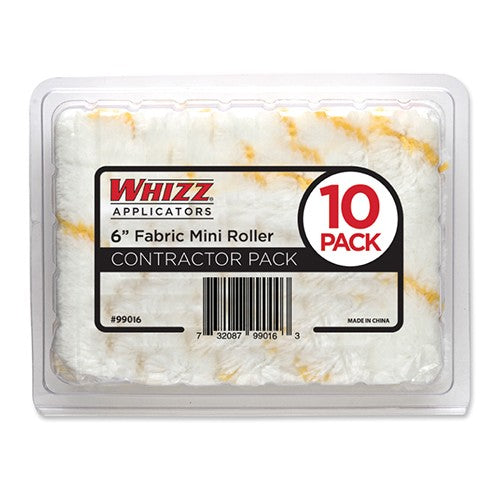 Whizz Yellow Stripe Acrylic Mini Roller 10-Pack 6 Inch