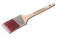 ArroWorthy Red Frost Rattail Square End Angle Sash Paint Brush 2060 with a wood handle.