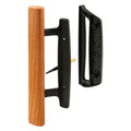 Prime Line Mortise Style Patio Door Handle Black w/Wood Handle C 1131