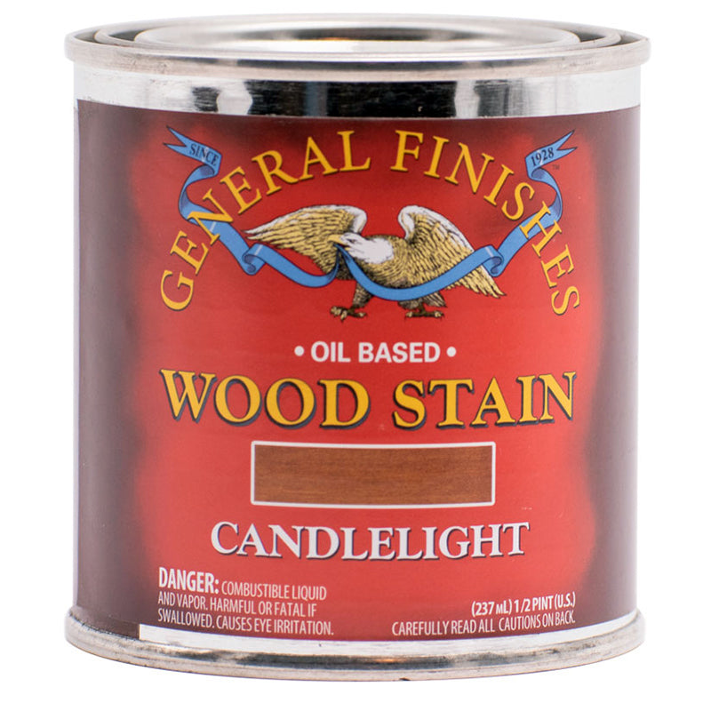 General Finishes Oil Based Penetrating Wood Stain 1/2 PINT Candlelight