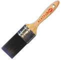 The image showcases the Proform Contractor Stiff Oval Paint Brush. It features a sturdy wooden handle with a comfortable grip and a brush head with densely packed bristles.