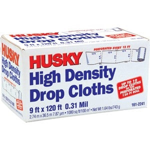Husky 9' x 12'  .31mil  Perforated High Density Drop Cloth 10 Pack DCHK09120-031H
