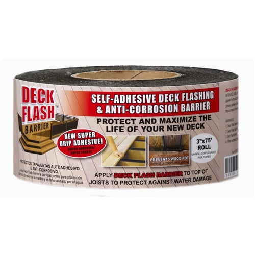 Deck Flash 3" X 75 ft. Self Adhesive Deck Flashing Black DFB375