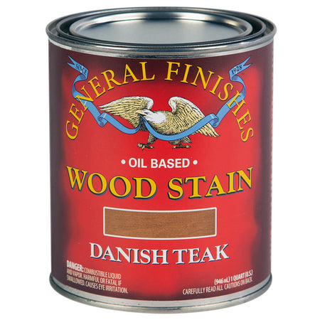 General Finishes Oil Based Penetrating Wood Stain QUART Danish Teak