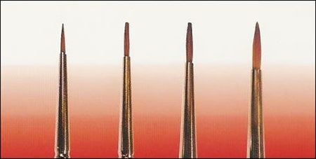 The image showcases the Wooster Oil Rounds Artist Paint Brushes F1620. The brushes feature a red handle and soft red sable bristles.