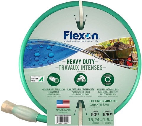 Flexon 5/8" x 50' Green HD Forever Flow Garden Hose FXG5850