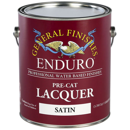 General Finishes Clear Enduro Pre-Cat Lacquer Water-Based Topcoat Gallon Satin