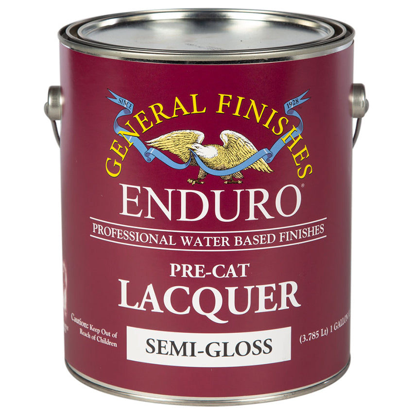 General Finishes Clear Enduro Pre-Cat Lacquer Water-Based Topcoat Gallon Semi-Gloss