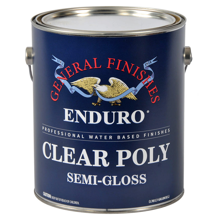 General Finishes Enduro Clear Poly Water-Based Topcoat Gallon Semi-Gloss Gallon