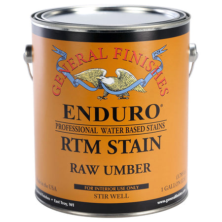 General Finishes Enduro RTM Water Based Stain Raw Umber Gallon Can