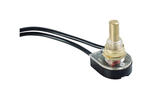 Gardner Bender 1/6/3 Amp Single-Pole Maintained Contact Push-Button Switch- Brass Plating GSW-25
