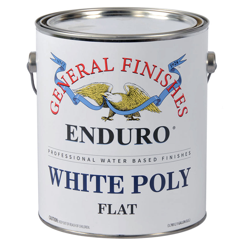 General Finishes Enduro White Poly Water-Based Topcoat Gallon Flat