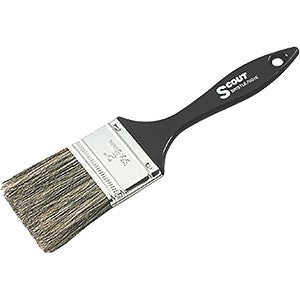 Dynamic Scout Bristle Brush with a plastic handle.