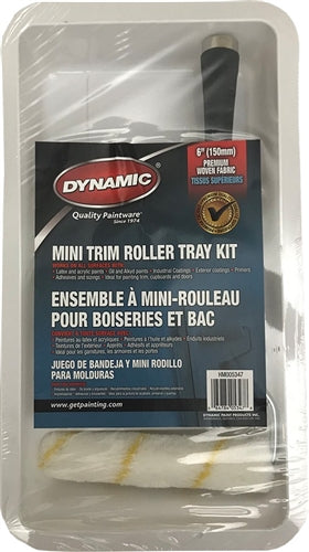 Dynamic 6" Yellow Stripe Mini Roller Tray Kit
