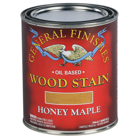 General Finishes Oil Based Penetrating Wood Stain QUART Honey Maple