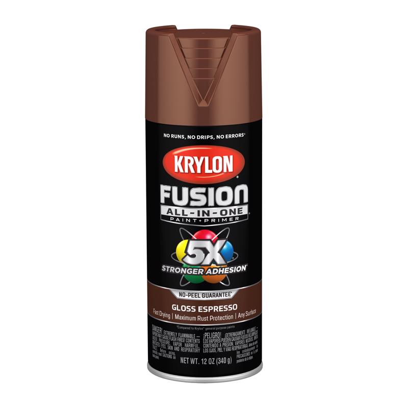 Krylon Fusion All-In-One Gloss Spray Paint Espresso