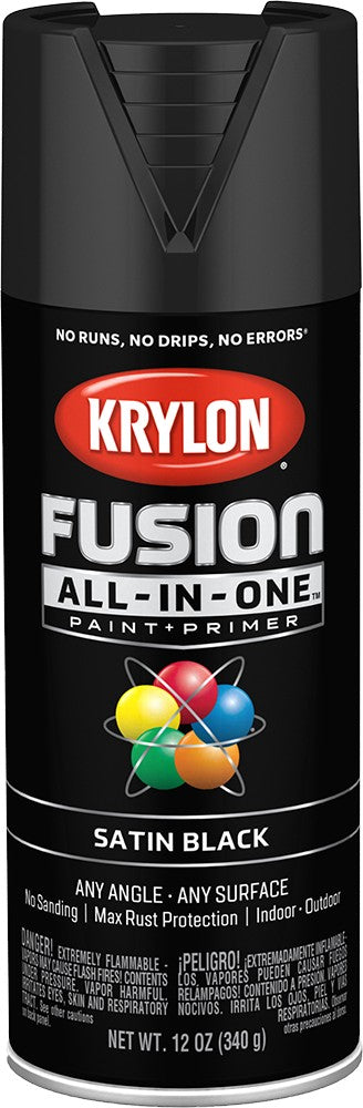Krylon Fusion All-In-One Satin Spray Paint Black