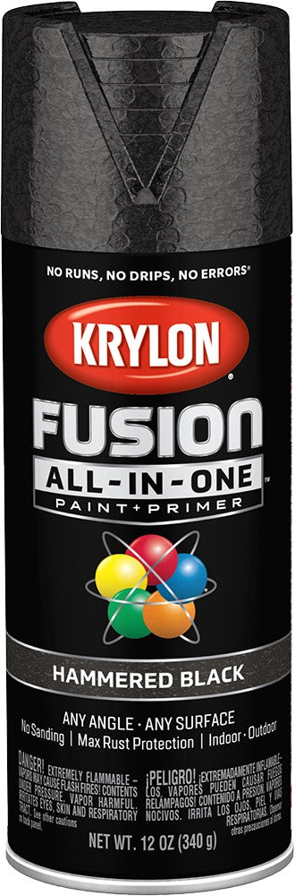 Krylon Fusion All-In-One Hammered Finish Spray Paint Black