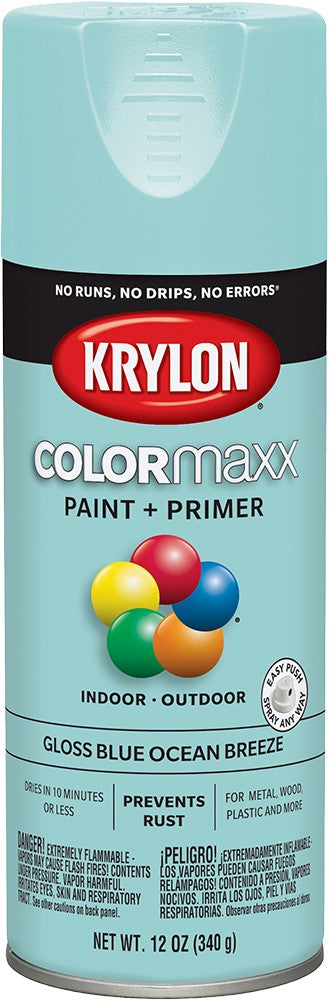 Krylon COLORmaxx Gloss Spray Paint Blue Ocean Breeze