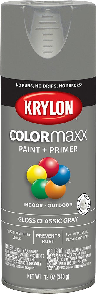 Krylon COLORmaxx Gloss Spray Paint Classic Gray