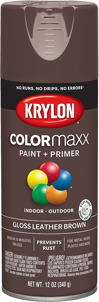 Krylon COLORmaxx Gloss Spray Paint Leather Brown