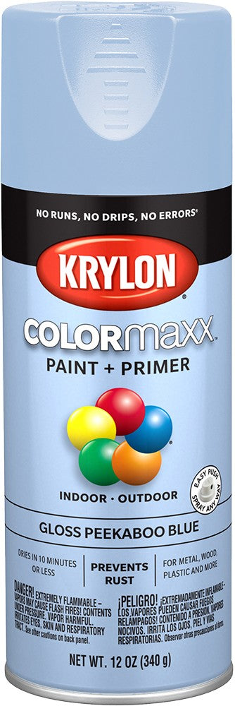 Krylon COLORmaxx Gloss Spray Paint Peekaboo Blue
