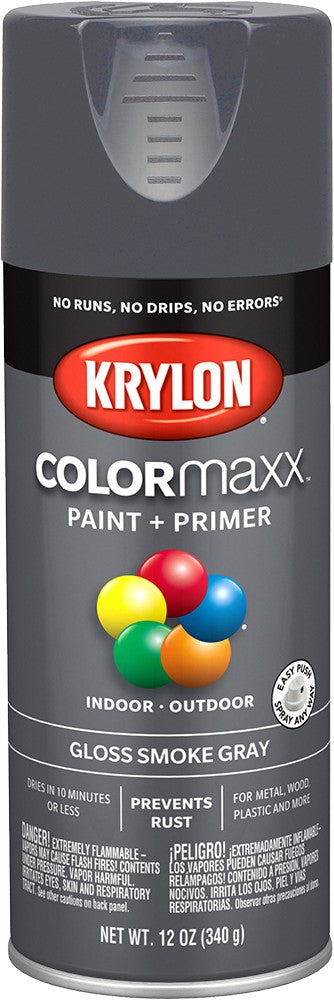 Krylon COLORmaxx Gloss Spray Paint Smoke Gray