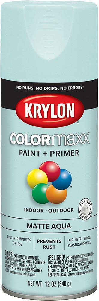 Krylon COLORmaxx Matte Spray Paint Aqua