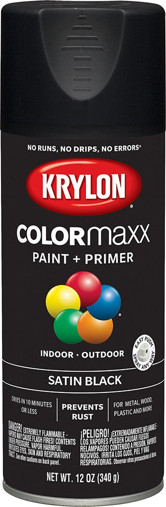 Krylon COLORmaxx Satin Spray Paint Black