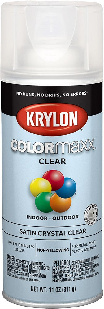 Krylon COLORmaxx Crystal Clear Spray Paint Satin