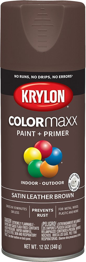 Krylon COLORmaxx Satin Spray Paint Leather Brown