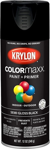 Krylon COLORmaxx Semi-Gloss Spray Paint Black