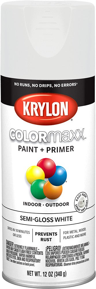 Krylon COLORmaxx Semi-Gloss Spray Paint White