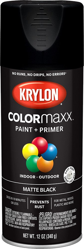 Krylon COLORmaxx Matte Spray Paint Black