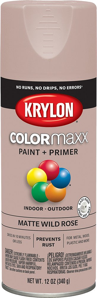 Krylon COLORmaxx Matte Spray Paint Wild Rose