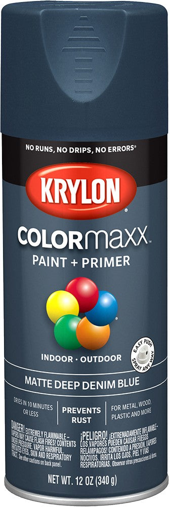 Krylon COLORmaxx Matte Spray Paint Deep Denim Blue