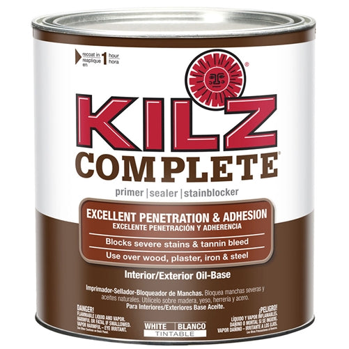Kilz Complete Oil-Based Stain Blocker Interior/Exterior Primer Quart Can