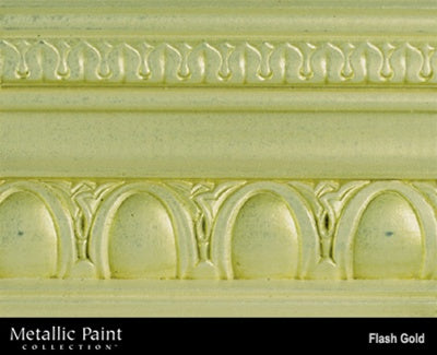 Modern Masters Sheer ME164 Flash Gold shown on crown molding.
