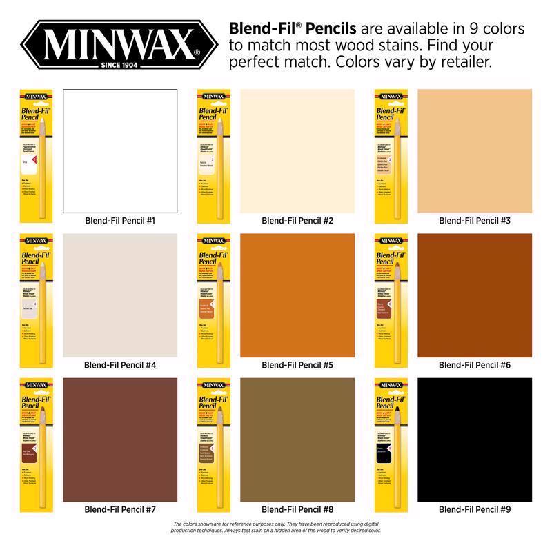 Minwax Blend-Fil Pencil Color Chart