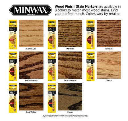 Minwax 1/3 Oz Wood Finish Stain Marker Color Chart
