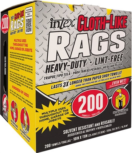 Intex White Heavy Duty Cloth-Like Rags 200 Count