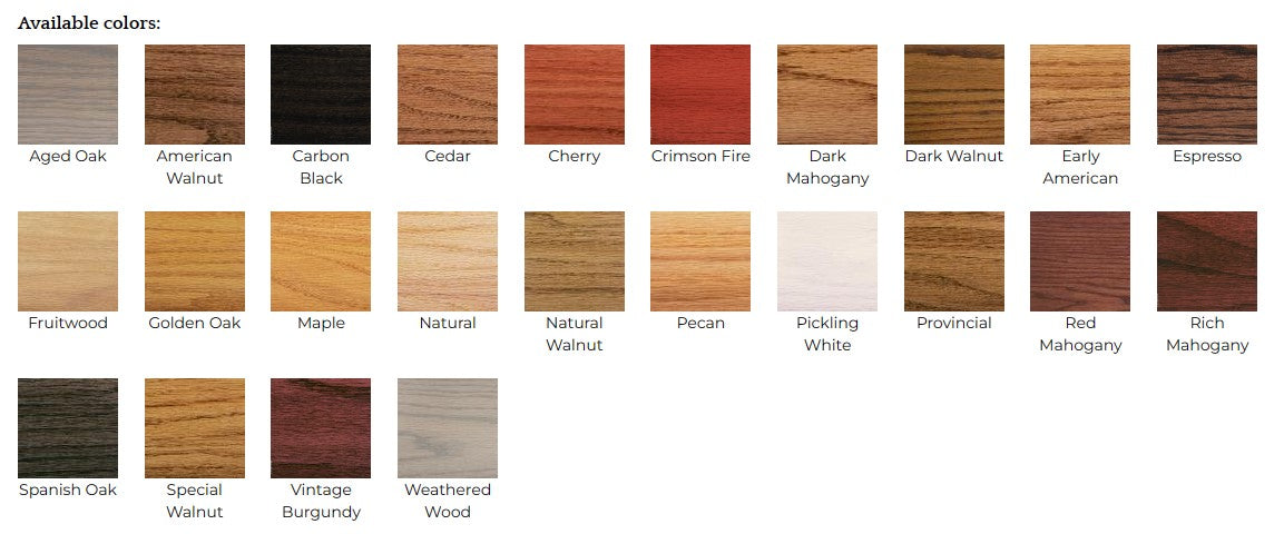 Color Chart for Old Masters Fast Dry